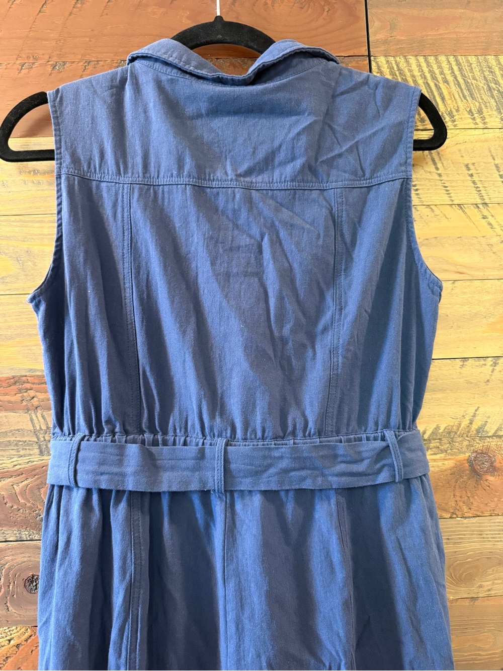 Allegra K Sleeveless Button-Front Wide-Leg Jumpsuit in Slate Blue - Picture 7 of 7